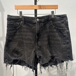 American Eagle Women’s Distressed Black Denim Shorts
